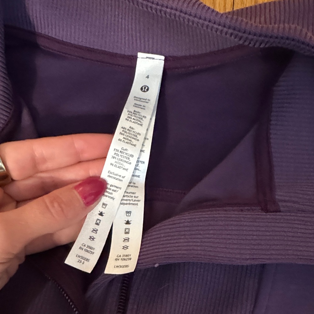 lululemon brushed softstreme ribbed half zip - Picture 2 of 4